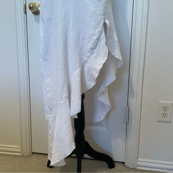 Free People White Strapless Ruffle-Hem Midi Dress - Picture 4 of 8